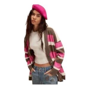 🆕 Free People League Of Her Own Cardigan Aurora Pinecone Combo Oversized S NWOT